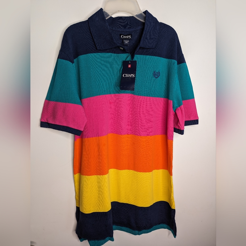 CHAPS Color-Block Polo T-Shirt 18-20 XL
